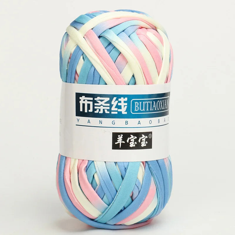100g Tshirt Yarn Cloth Strip Crochet Thread Ball Hook Shoe Bag Cushion Floor Mat DIY Hand Woven Coarse Cloth Strip Thread