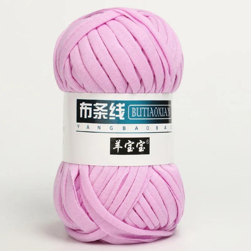 100g Tshirt Yarn Cloth Strip Crochet Thread Ball Hook Shoe Bag Cushion Floor Mat DIY Hand Woven Coarse Cloth Strip Thread