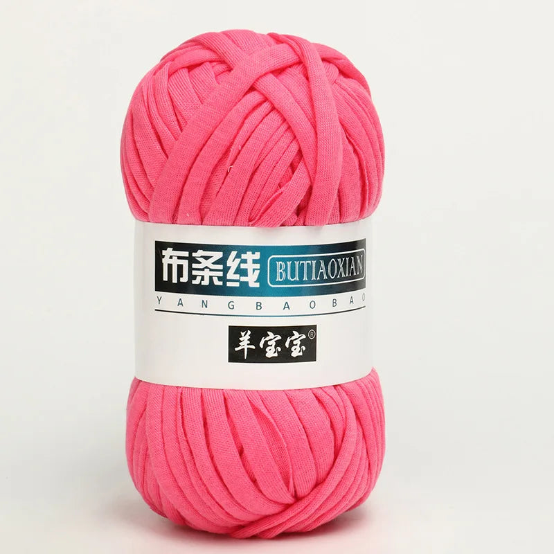100g Tshirt Yarn Cloth Strip Crochet Thread Ball Hook Shoe Bag Cushion Floor Mat DIY Hand Woven Coarse Cloth Strip Thread