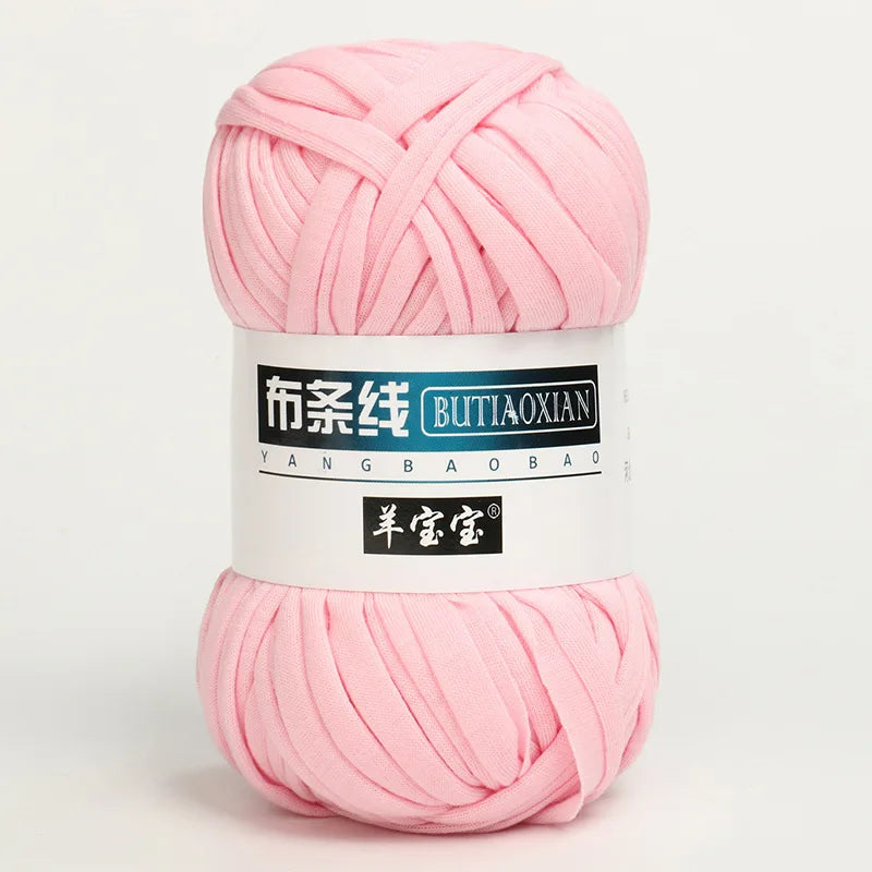 100g Tshirt Yarn Cloth Strip Crochet Thread Ball Hook Shoe Bag Cushion Floor Mat DIY Hand Woven Coarse Cloth Strip Thread