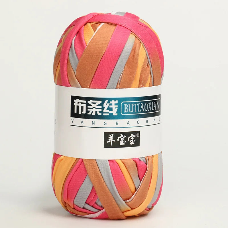 100g Tshirt Yarn Cloth Strip Crochet Thread Ball Hook Shoe Bag Cushion Floor Mat DIY Hand Woven Coarse Cloth Strip Thread
