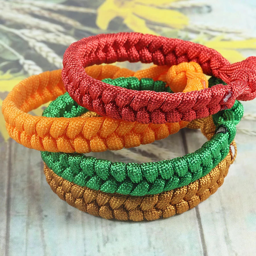 550 Paracord Rope Thread Knot Wrap Survival Bracelets Handmade Woven Braided Emergency Outdoor Multipurpose Women Men Jewelry