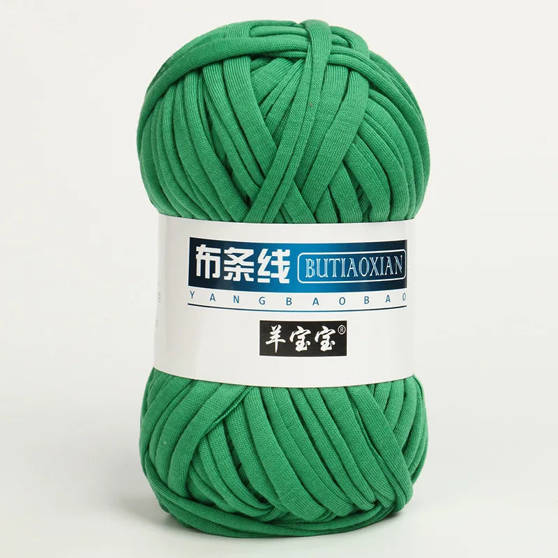 100g Tshirt Yarn Cloth Strip Crochet Thread Ball Hook Shoe Bag Cushion Floor Mat DIY Hand Woven Coarse Cloth Strip Thread