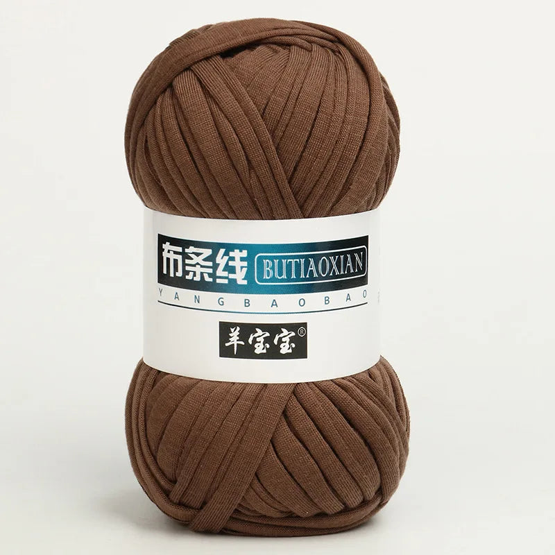 100g Tshirt Yarn Cloth Strip Crochet Thread Ball Hook Shoe Bag Cushion Floor Mat DIY Hand Woven Coarse Cloth Strip Thread