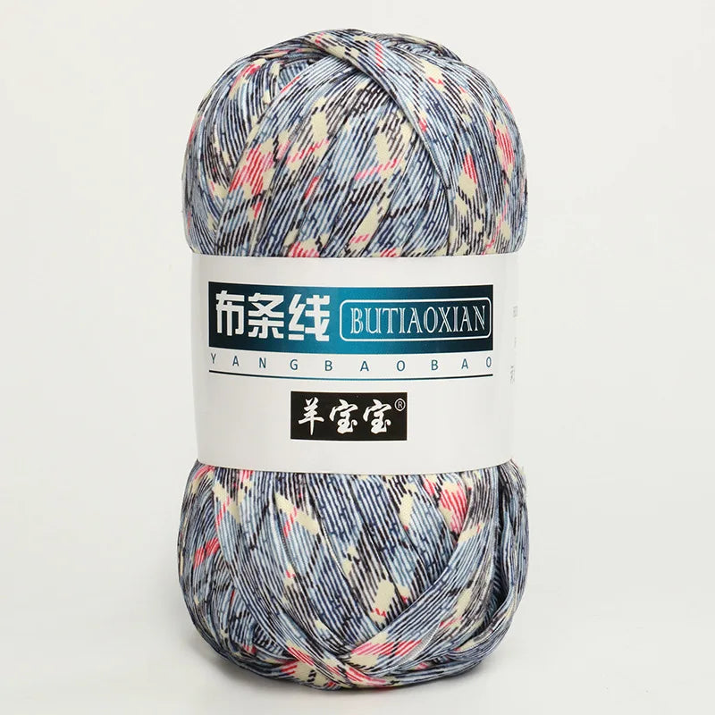 100g Tshirt Yarn Cloth Strip Crochet Thread Ball Hook Shoe Bag Cushion Floor Mat DIY Hand Woven Coarse Cloth Strip Thread