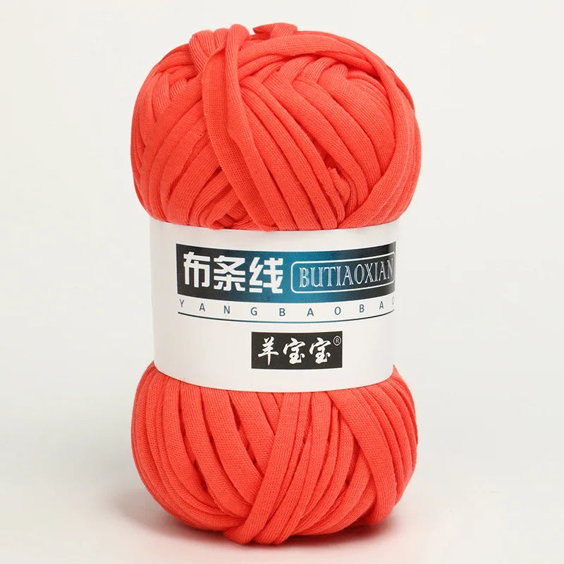 100g Tshirt Yarn Cloth Strip Crochet Thread Ball Hook Shoe Bag Cushion Floor Mat DIY Hand Woven Coarse Cloth Strip Thread
