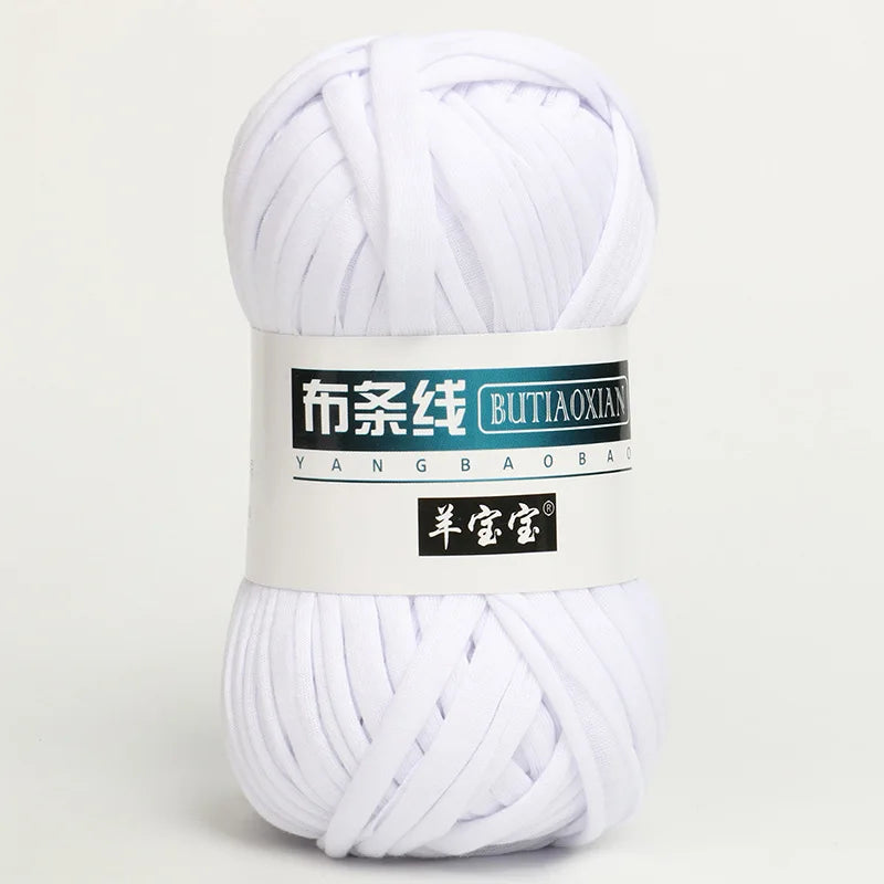 100g Tshirt Yarn Cloth Strip Crochet Thread Ball Hook Shoe Bag Cushion Floor Mat DIY Hand Woven Coarse Cloth Strip Thread