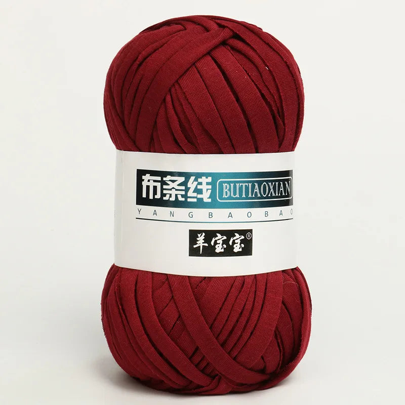 100g Tshirt Yarn Cloth Strip Crochet Thread Ball Hook Shoe Bag Cushion Floor Mat DIY Hand Woven Coarse Cloth Strip Thread
