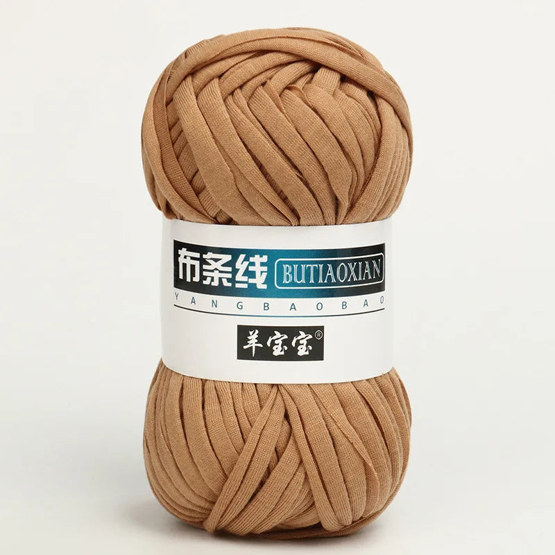 100g Tshirt Yarn Cloth Strip Crochet Thread Ball Hook Shoe Bag Cushion Floor Mat DIY Hand Woven Coarse Cloth Strip Thread
