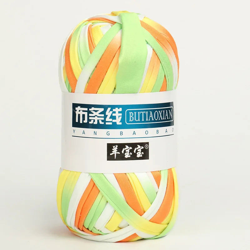 100g Tshirt Yarn Cloth Strip Crochet Thread Ball Hook Shoe Bag Cushion Floor Mat DIY Hand Woven Coarse Cloth Strip Thread