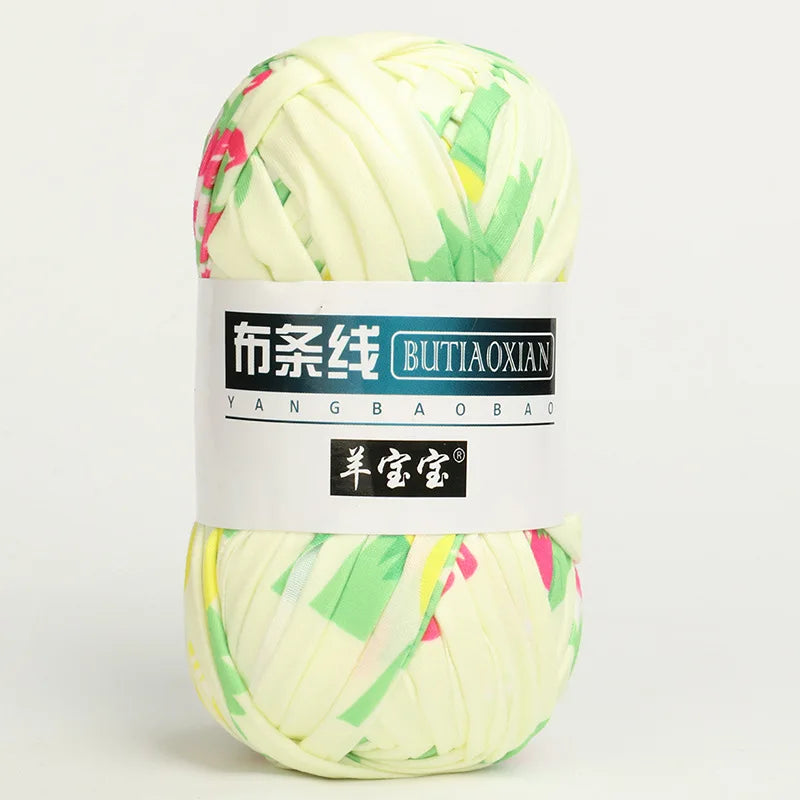100g Tshirt Yarn Cloth Strip Crochet Thread Ball Hook Shoe Bag Cushion Floor Mat DIY Hand Woven Coarse Cloth Strip Thread