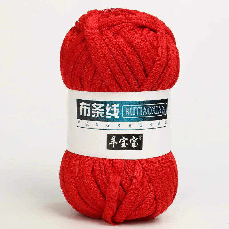 100g Tshirt Yarn Cloth Strip Crochet Thread Ball Hook Shoe Bag Cushion Floor Mat DIY Hand Woven Coarse Cloth Strip Thread