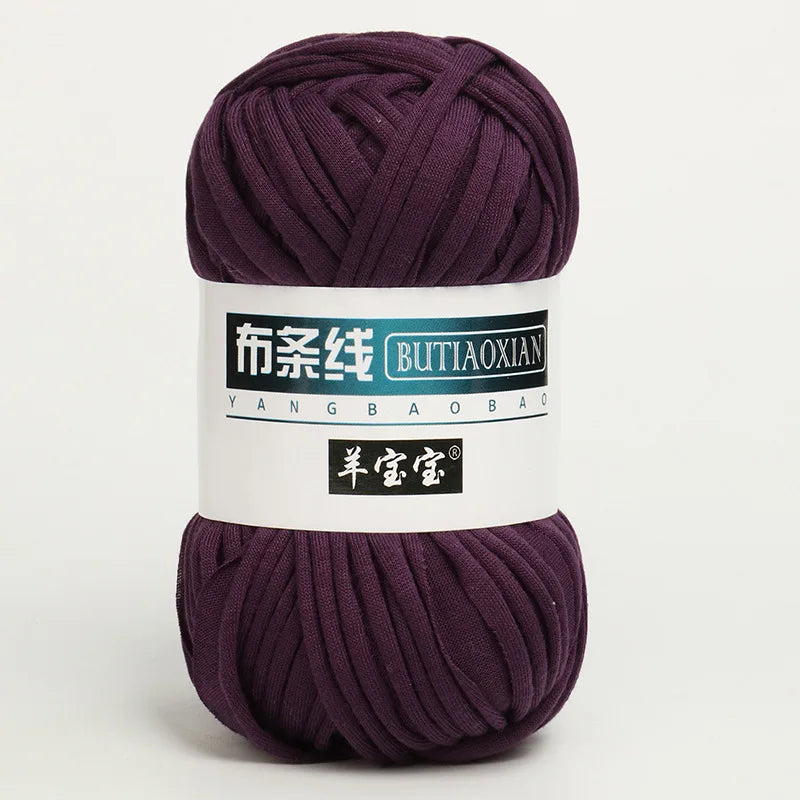 100g Tshirt Yarn Cloth Strip Crochet Thread Ball Hook Shoe Bag Cushion Floor Mat DIY Hand Woven Coarse Cloth Strip Thread
