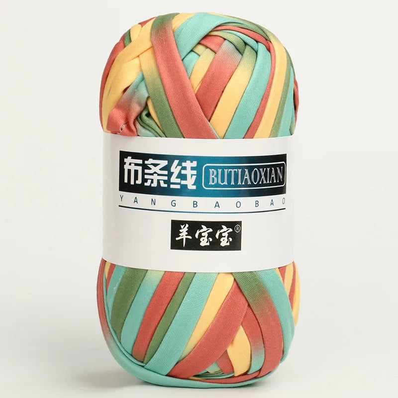 100g Tshirt Yarn Cloth Strip Crochet Thread Ball Hook Shoe Bag Cushion Floor Mat DIY Hand Woven Coarse Cloth Strip Thread