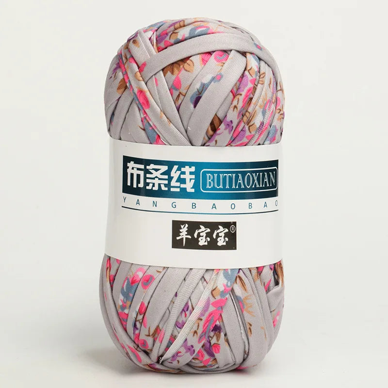 100g Tshirt Yarn Cloth Strip Crochet Thread Ball Hook Shoe Bag Cushion Floor Mat DIY Hand Woven Coarse Cloth Strip Thread