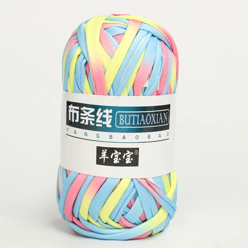 100g Tshirt Yarn Cloth Strip Crochet Thread Ball Hook Shoe Bag Cushion Floor Mat DIY Hand Woven Coarse Cloth Strip Thread