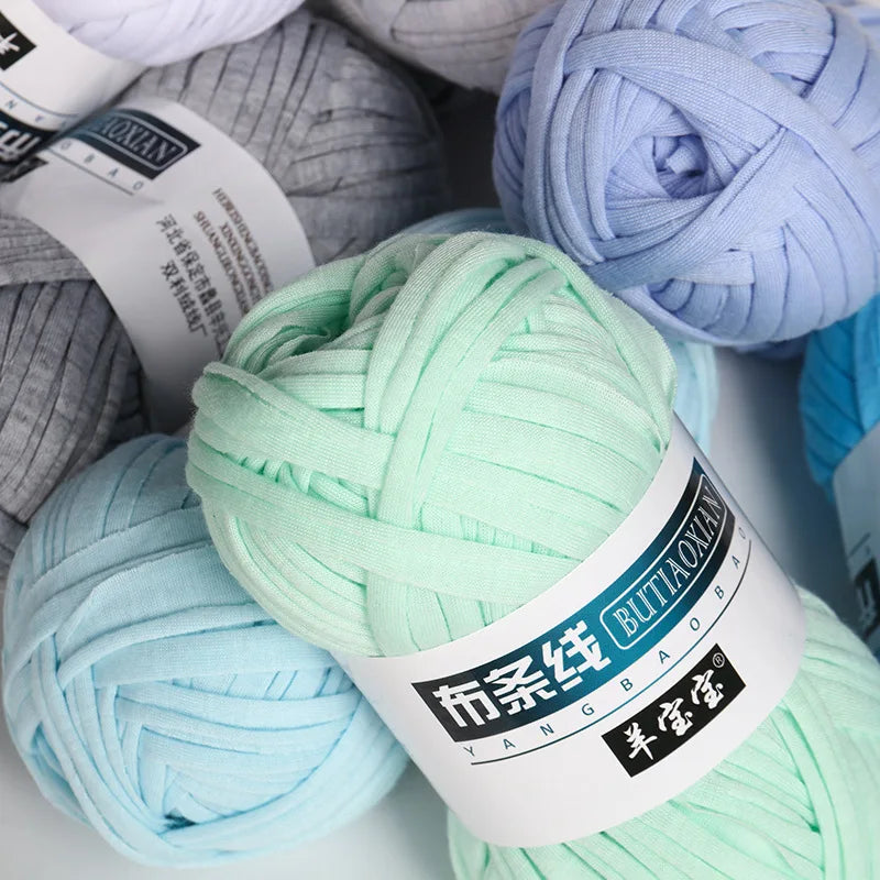 100g Tshirt Yarn Cloth Strip Crochet Thread Ball Hook Shoe Bag Cushion Floor Mat DIY Hand Woven Coarse Cloth Strip Thread